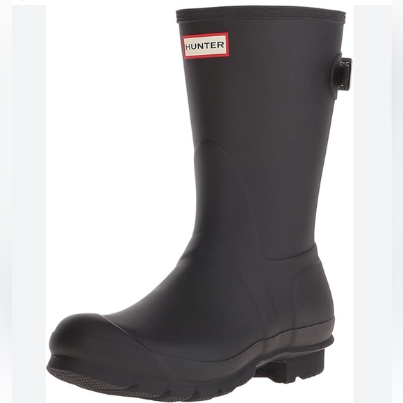 Hunter Original Short Rain Boots Matte Black Size 6 - Picture 1 of 8
